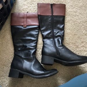 Brown and Black Boots